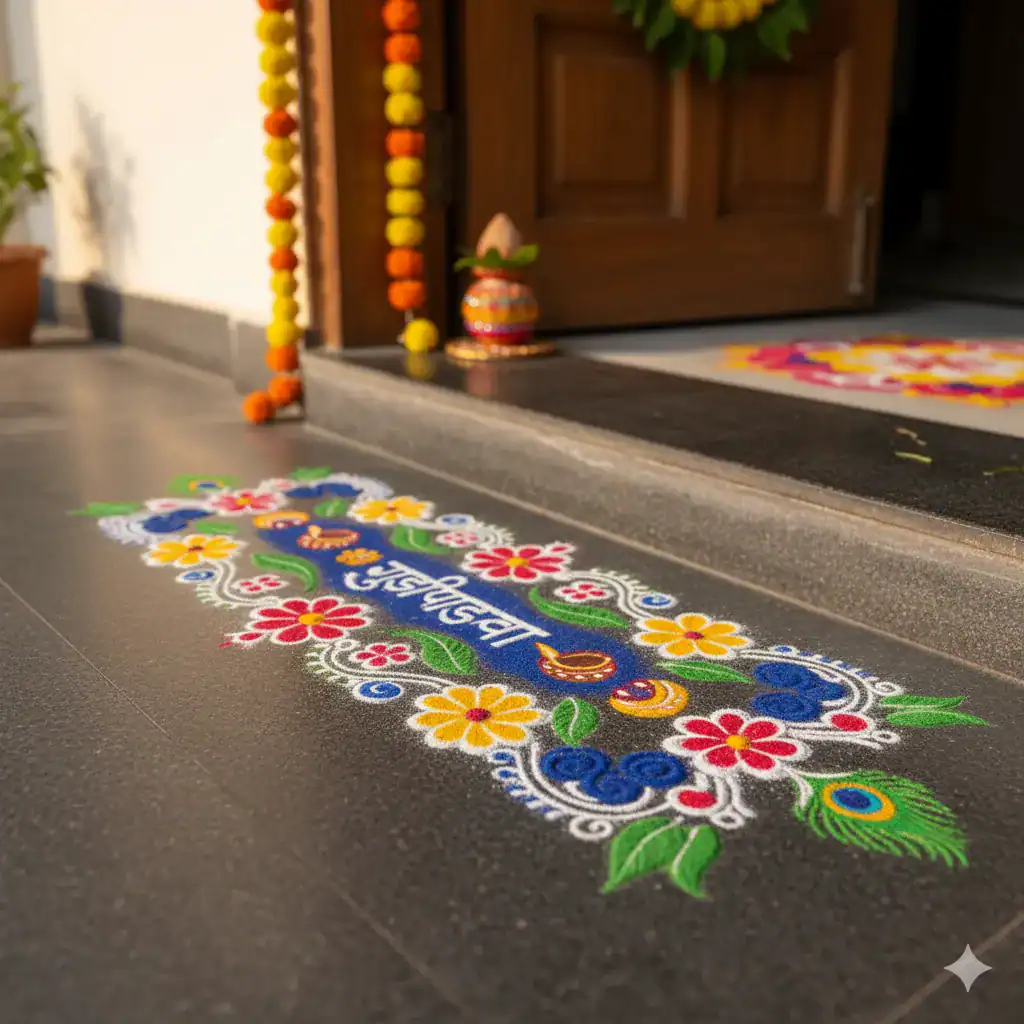 Small Rangoli for Flat Entrance