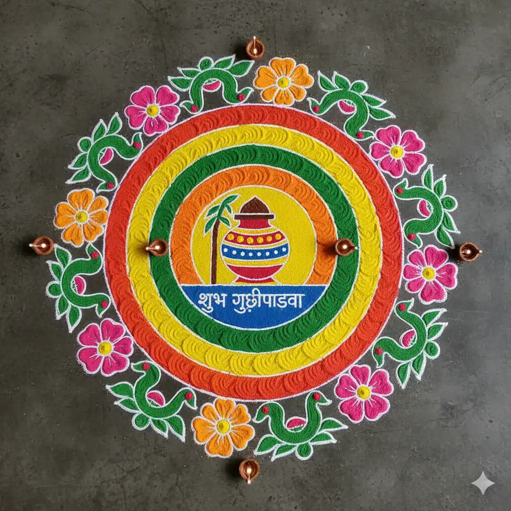 Small Rangoli for Flat Entrance