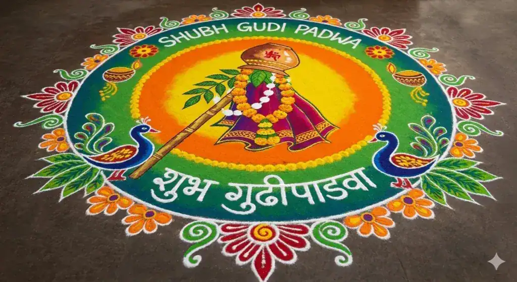 Easy Rangoli for Gudhi Padwa
